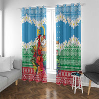 Personalised Sanma Joyeux Noel Window Curtain Proud To Be a Ni-Van Sand Drawing Art - Polynesian Pride