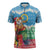 Personalised Sanma Joyeux Noel Zipper Polo Shirt Proud To Be a Ni-Van Sand Drawing Art - Polynesian Pride
