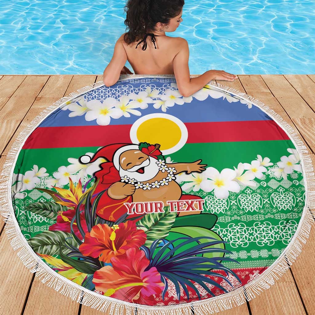 Personalised Shefa Joyeux Noel Beach Blanket Proud To Be a Ni-Van Sand Drawing Art - Polynesian Pride