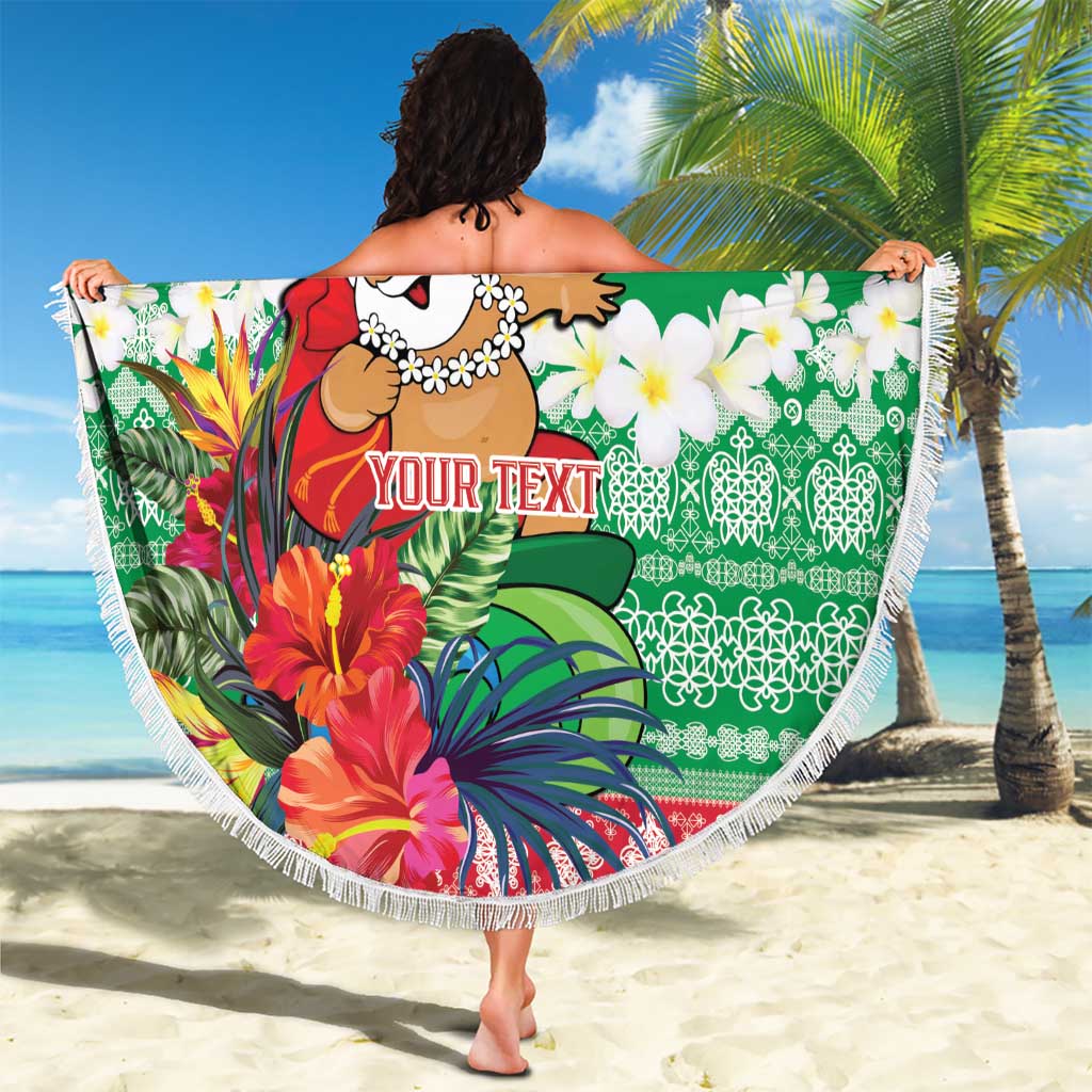 Personalised Shefa Joyeux Noel Beach Blanket Proud To Be a Ni-Van Sand Drawing Art - Polynesian Pride