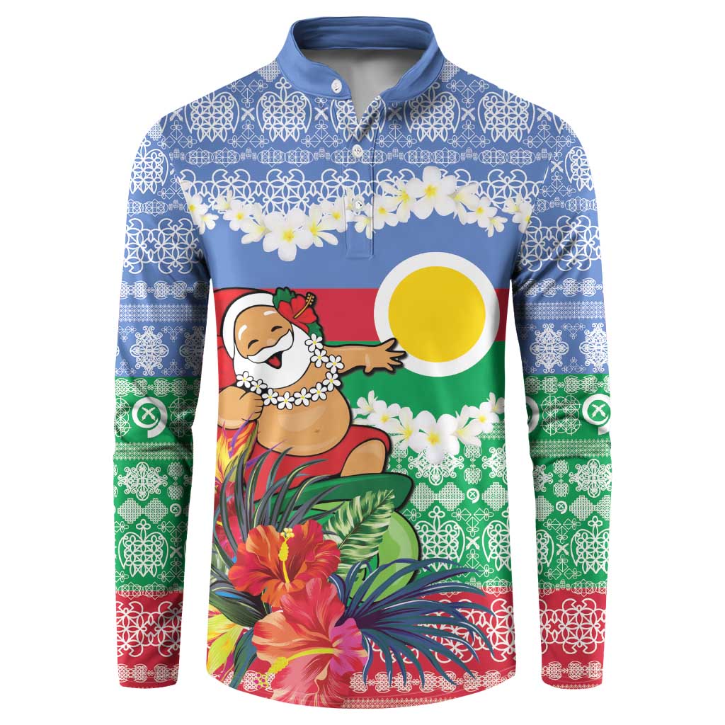 Personalised Shefa Joyeux Noel Button Sweatshirt Proud To Be a Ni-Van Sand Drawing Art - Polynesian Pride