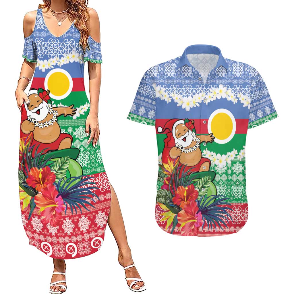 Personalised Shefa Joyeux Noel Couples Matching Summer Maxi Dress and Hawaiian Shirt Proud To Be a Ni-Van Sand Drawing Art - Polynesian Pride