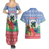 Personalised Shefa Joyeux Noel Couples Matching Summer Maxi Dress and Hawaiian Shirt Proud To Be a Ni-Van Sand Drawing Art - Polynesian Pride