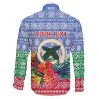 Personalised Shefa Joyeux Noel Family Matching Long Sleeve Bodycon Dress and Hawaiian Shirt Proud To Be a Ni-Van Sand Drawing Art - Polynesian Pride