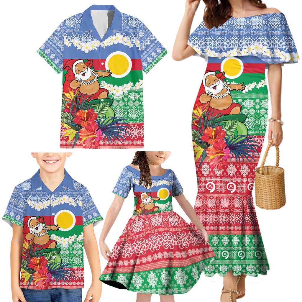 Personalised Shefa Joyeux Noel Family Matching Mermaid Dress and Hawaiian Shirt Proud To Be a Ni-Van Sand Drawing Art - Polynesian Pride
