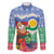 Personalised Shefa Joyeux Noel Family Matching Off The Shoulder Long Sleeve Dress and Hawaiian Shirt Proud To Be a Ni-Van Sand Drawing Art - Polynesian Pride
