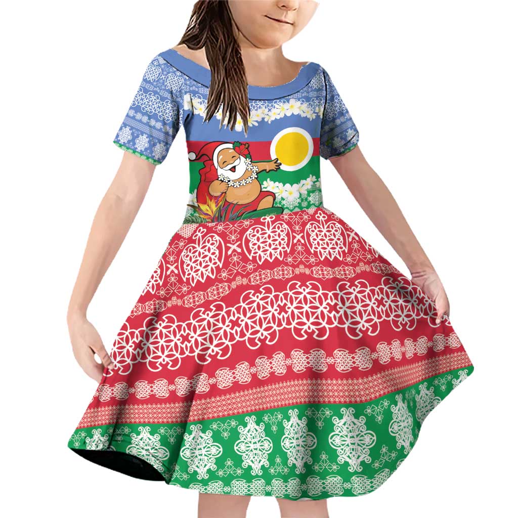 Personalised Shefa Joyeux Noel Family Matching Off Shoulder Short Dress and Hawaiian Shirt Proud To Be a Ni-Van Sand Drawing Art - Polynesian Pride