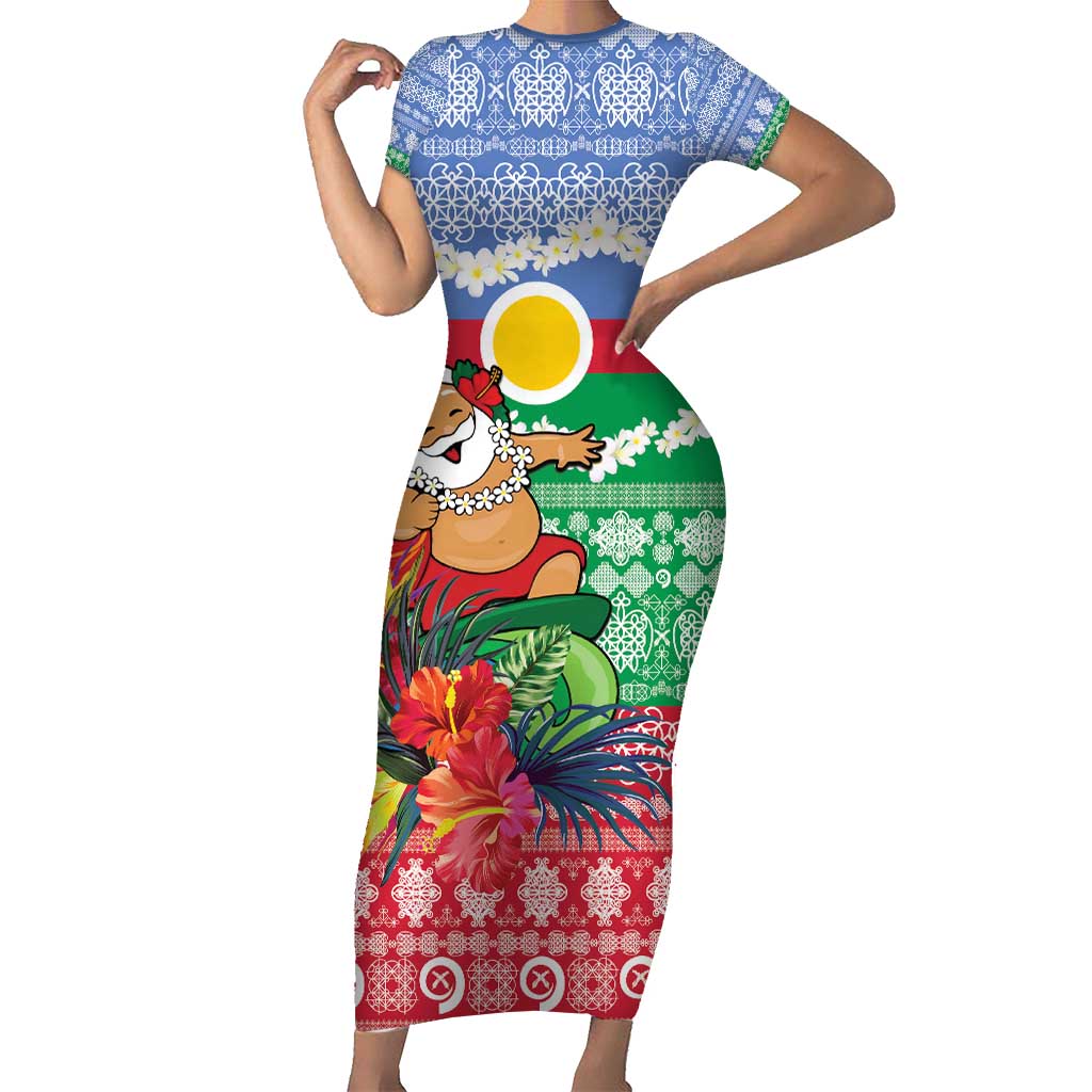 Personalised Shefa Joyeux Noel Family Matching Short Sleeve Bodycon Dress and Hawaiian Shirt Proud To Be a Ni-Van Sand Drawing Art - Polynesian Pride