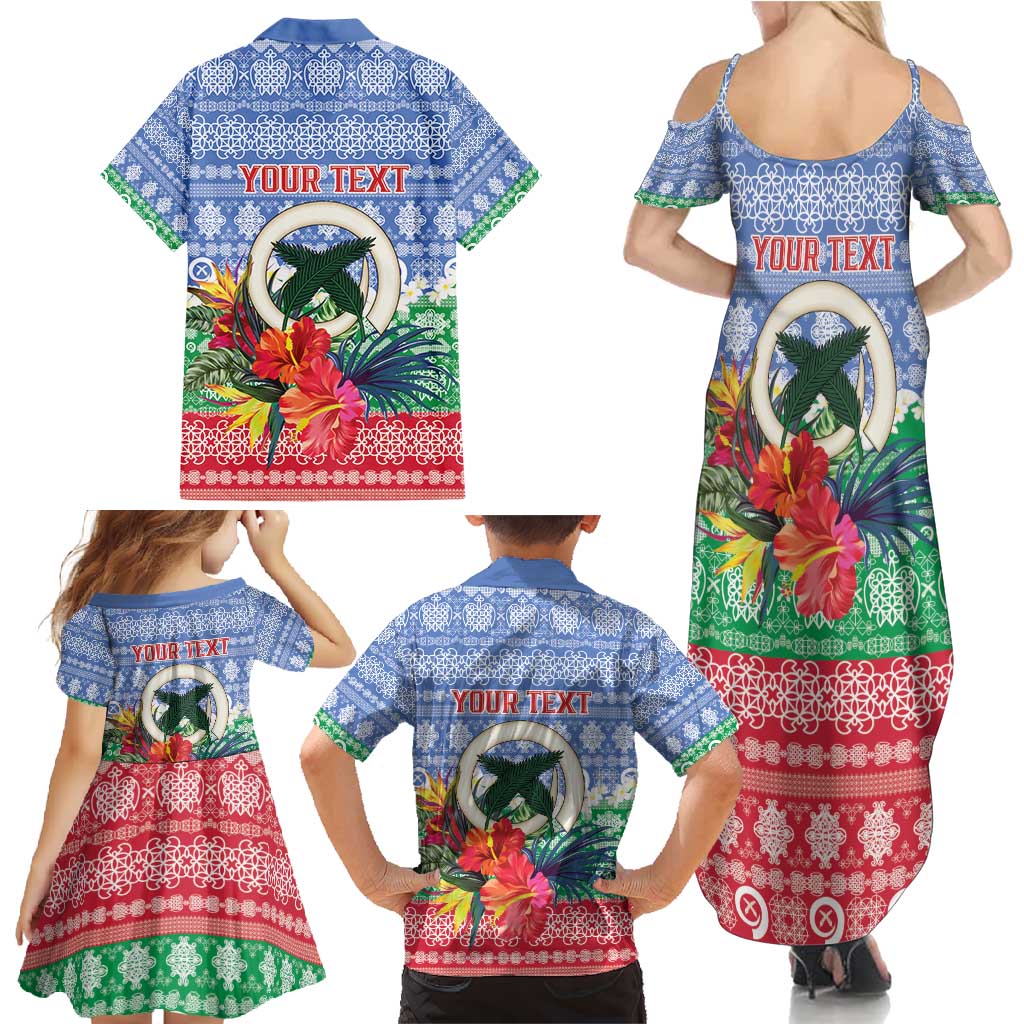 Personalised Shefa Joyeux Noel Family Matching Summer Maxi Dress and Hawaiian Shirt Proud To Be a Ni-Van Sand Drawing Art - Polynesian Pride
