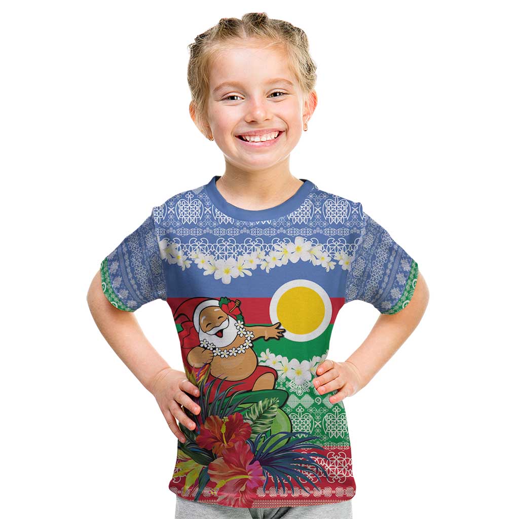 Personalised Shefa Joyeux Noel Kid T Shirt Proud To Be a Ni-Van Sand Drawing Art - Polynesian Pride