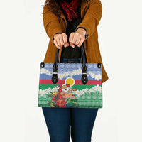 Personalised Shefa Joyeux Noel Leather Bag Proud To Be a Ni-Van Sand Drawing Art - Polynesian Pride