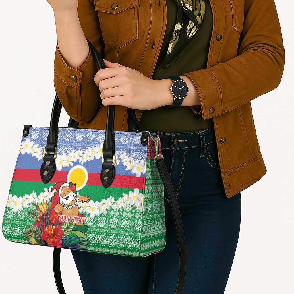 Personalised Shefa Joyeux Noel Leather Bag Proud To Be a Ni-Van Sand Drawing Art - Polynesian Pride