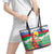 Personalised Shefa Joyeux Noel Leather Tote Bag Proud To Be a Ni-Van Sand Drawing Art - Polynesian Pride