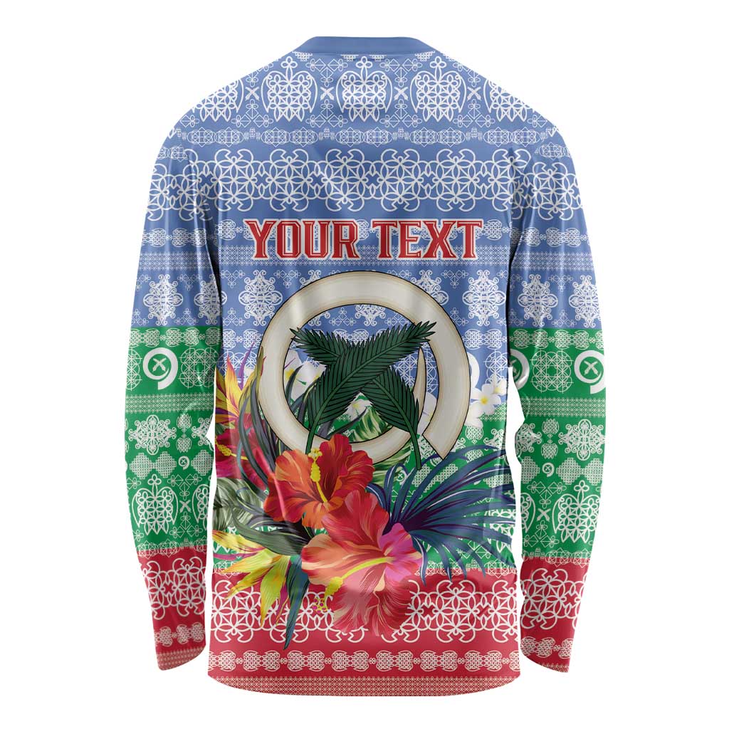 Personalised Shefa Joyeux Noel Long Sleeve Shirt Proud To Be a Ni-Van Sand Drawing Art - Polynesian Pride
