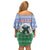Personalised Shefa Joyeux Noel Off Shoulder Short Dress Proud To Be a Ni-Van Sand Drawing Art - Polynesian Pride