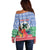 Personalised Shefa Joyeux Noel Off Shoulder Sweater Proud To Be a Ni-Van Sand Drawing Art - Polynesian Pride