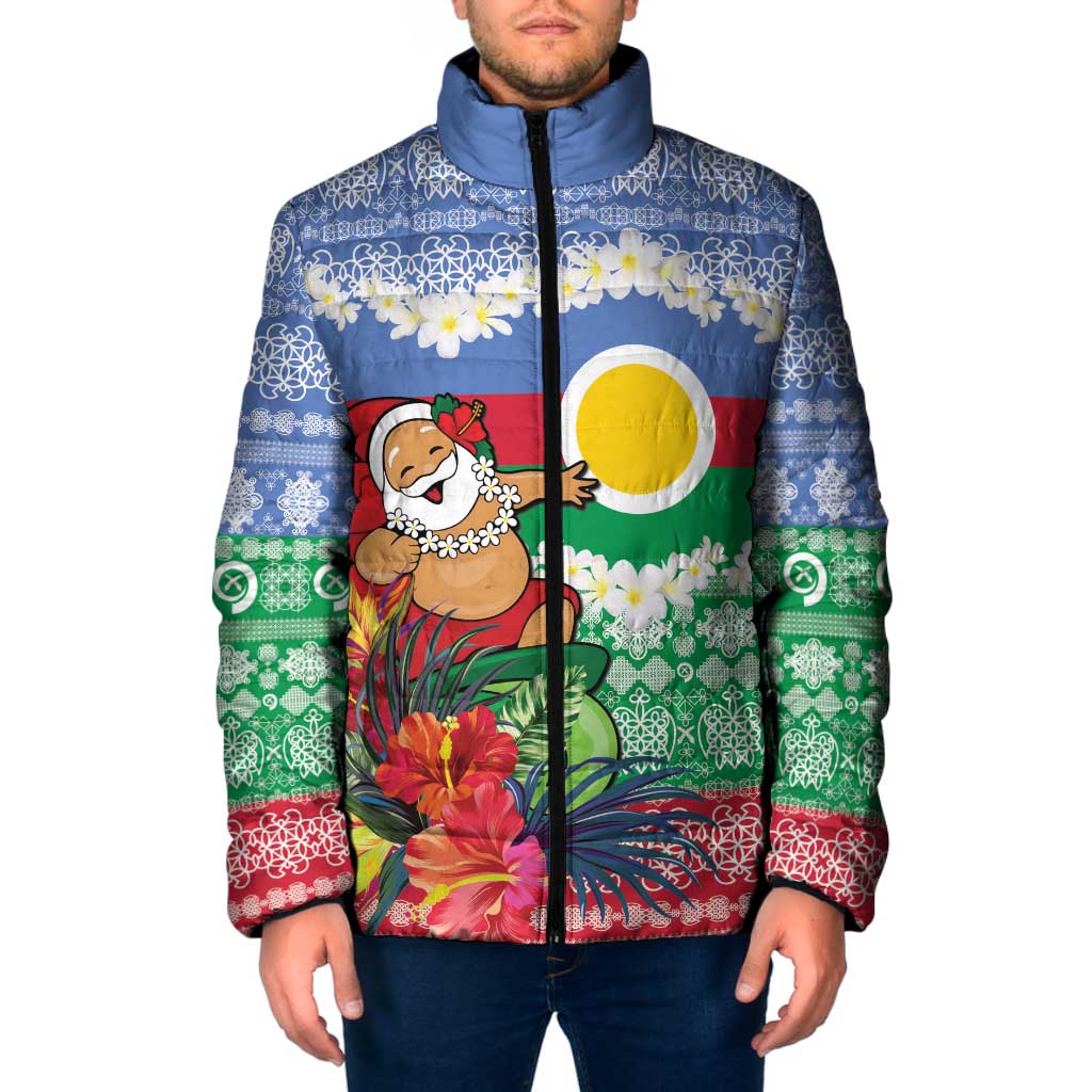 Personalised Shefa Joyeux Noel Padded Jacket Proud To Be a Ni-Van Sand Drawing Art - Polynesian Pride