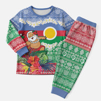 Personalised Shefa Joyeux Noel Christmas Pajama Set Proud To Be a Ni-Van Sand Drawing Art - Polynesian Pride