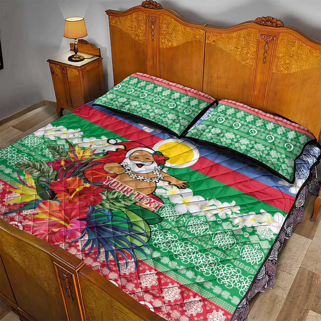 Personalised Shefa Joyeux Noel Quilt Bed Set Proud To Be a Ni-Van Sand Drawing Art - Polynesian Pride