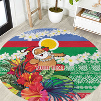 Personalised Shefa Joyeux Noel Round Carpet Proud To Be a Ni-Van Sand Drawing Art - Polynesian Pride