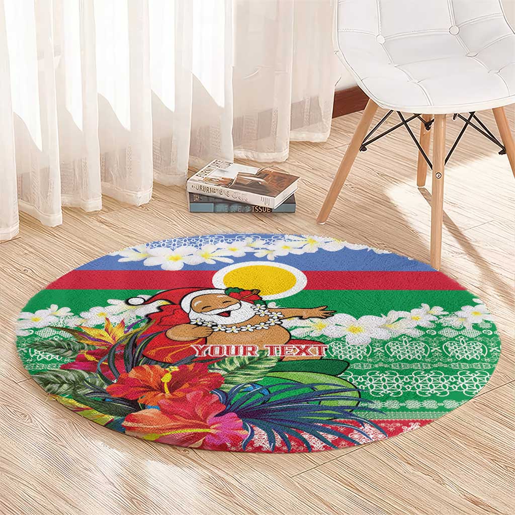 Personalised Shefa Joyeux Noel Round Carpet Proud To Be a Ni-Van Sand Drawing Art - Polynesian Pride