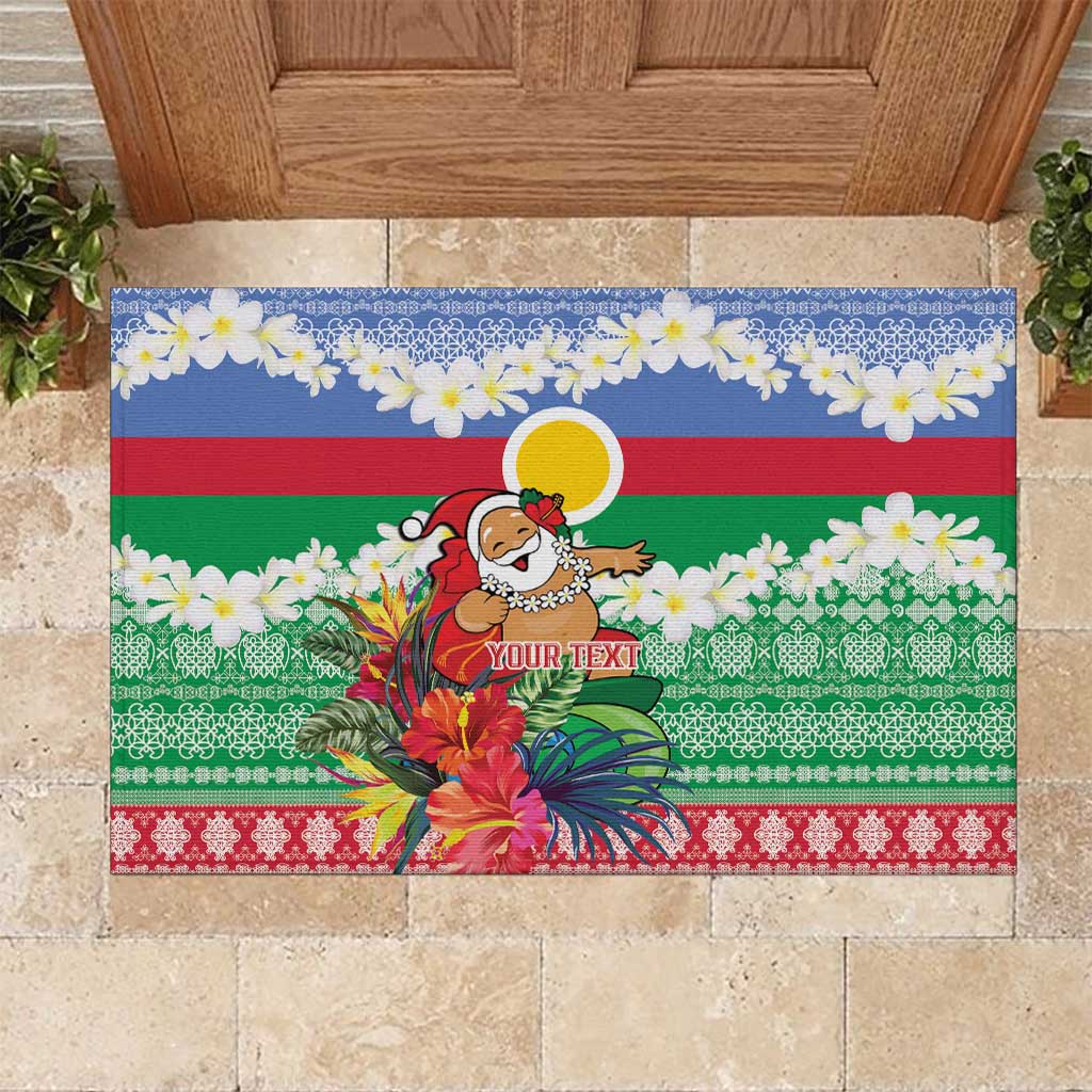 Personalised Shefa Joyeux Noel Rubber Doormat Proud To Be a Ni-Van Sand Drawing Art - Polynesian Pride