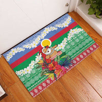 Personalised Shefa Joyeux Noel Rubber Doormat Proud To Be a Ni-Van Sand Drawing Art - Polynesian Pride