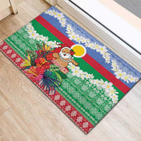 Personalised Shefa Joyeux Noel Rubber Doormat Proud To Be a Ni-Van Sand Drawing Art - Polynesian Pride