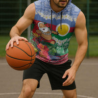 Personalised Shefa Joyeux Noel Sleeveless Hoodie Proud To Be a Ni-Van Sand Drawing Art - Polynesian Pride