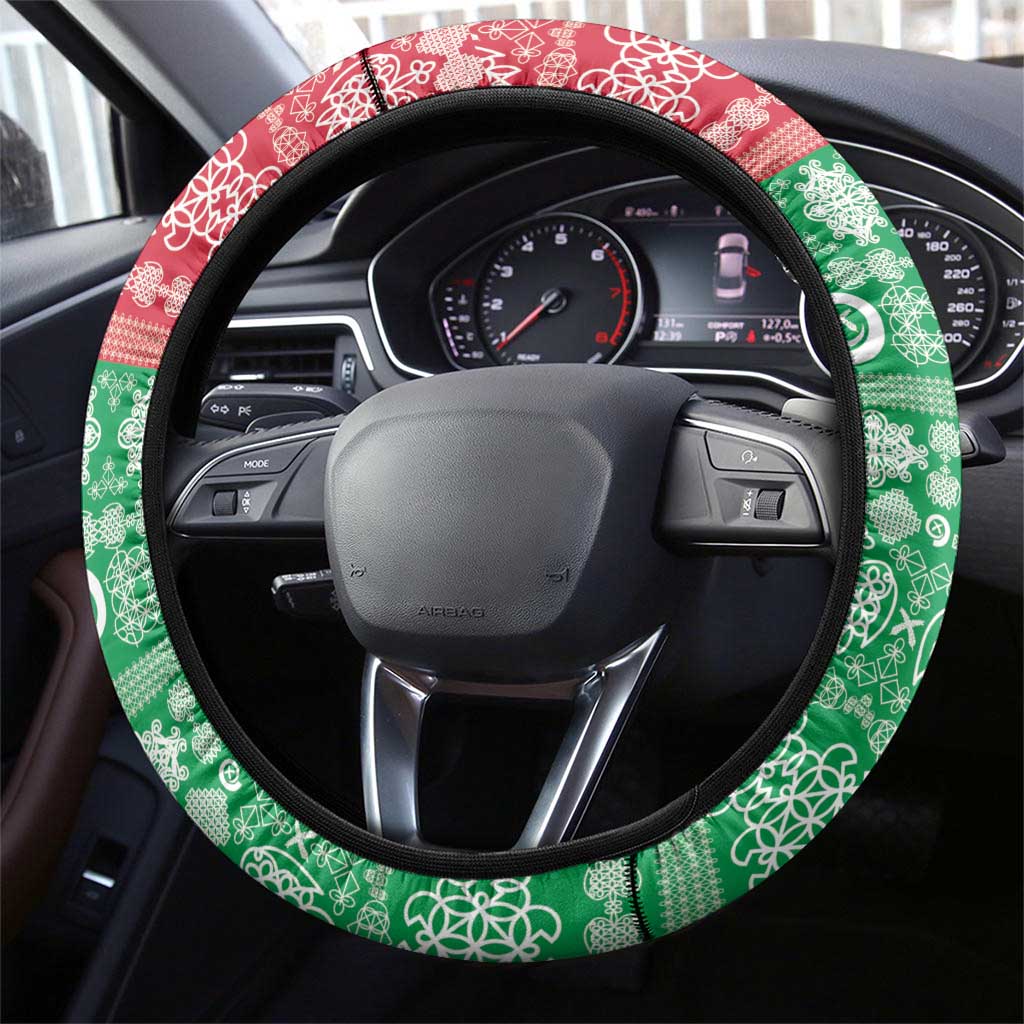 Shefa Joyeux Noel Steering Wheel Cover Proud To Be a Ni-Van Sand Drawing Art - Polynesian Pride
