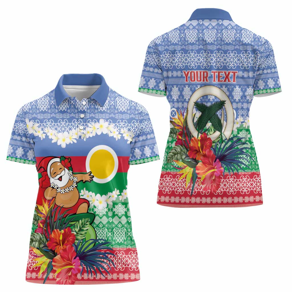 Personalised Shefa Joyeux Noel Women Polo Shirt Proud To Be a Ni-Van Sand Drawing Art - Polynesian Pride