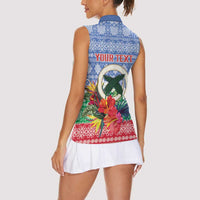 Personalised Shefa Joyeux Noel Women Sleeveless Polo Shirt Proud To Be a Ni-Van Sand Drawing Art - Polynesian Pride