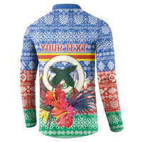 Personalised Tafea Joyeux Noel Button Sweatshirt Proud To Be a Ni-Van Sand Drawing Art - Polynesian Pride