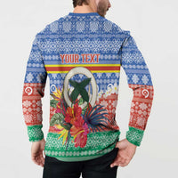 Personalised Tafea Joyeux Noel Button Sweatshirt Proud To Be a Ni-Van Sand Drawing Art - Polynesian Pride