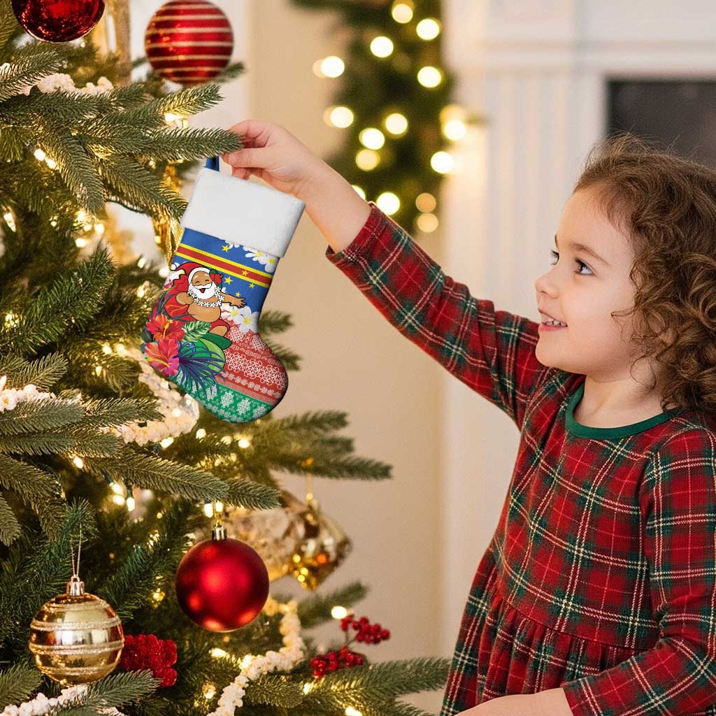 Personalised Tafea Joyeux Noel Christmas Stocking Proud To Be a Ni-Van Sand Drawing Art - Polynesian Pride