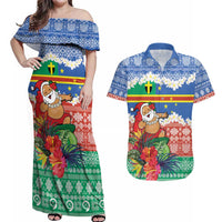 Personalised Tafea Joyeux Noel Couples Matching Off Shoulder Maxi Dress and Hawaiian Shirt Proud To Be a Ni-Van Sand Drawing Art - Polynesian Pride