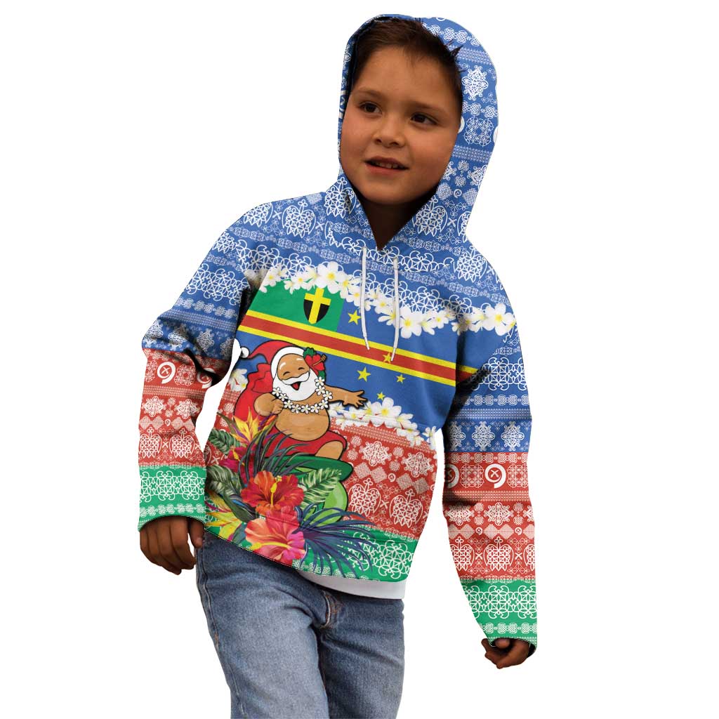 Personalised Tafea Joyeux Noel Kid Hoodie Proud To Be a Ni-Van Sand Drawing Art - Polynesian Pride