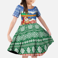 Personalised Tafea Joyeux Noel Kid Short Sleeve Dress Proud To Be a Ni-Van Sand Drawing Art - Polynesian Pride