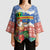 Personalised Tafea Joyeux Noel Kimono Sleeve Blouse Proud To Be a Ni-Van Sand Drawing Art - Polynesian Pride