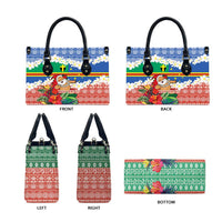 Personalised Tafea Joyeux Noel Leather Bag Proud To Be a Ni-Van Sand Drawing Art - Polynesian Pride