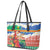 Personalised Tafea Joyeux Noel Leather Tote Bag Proud To Be a Ni-Van Sand Drawing Art - Polynesian Pride