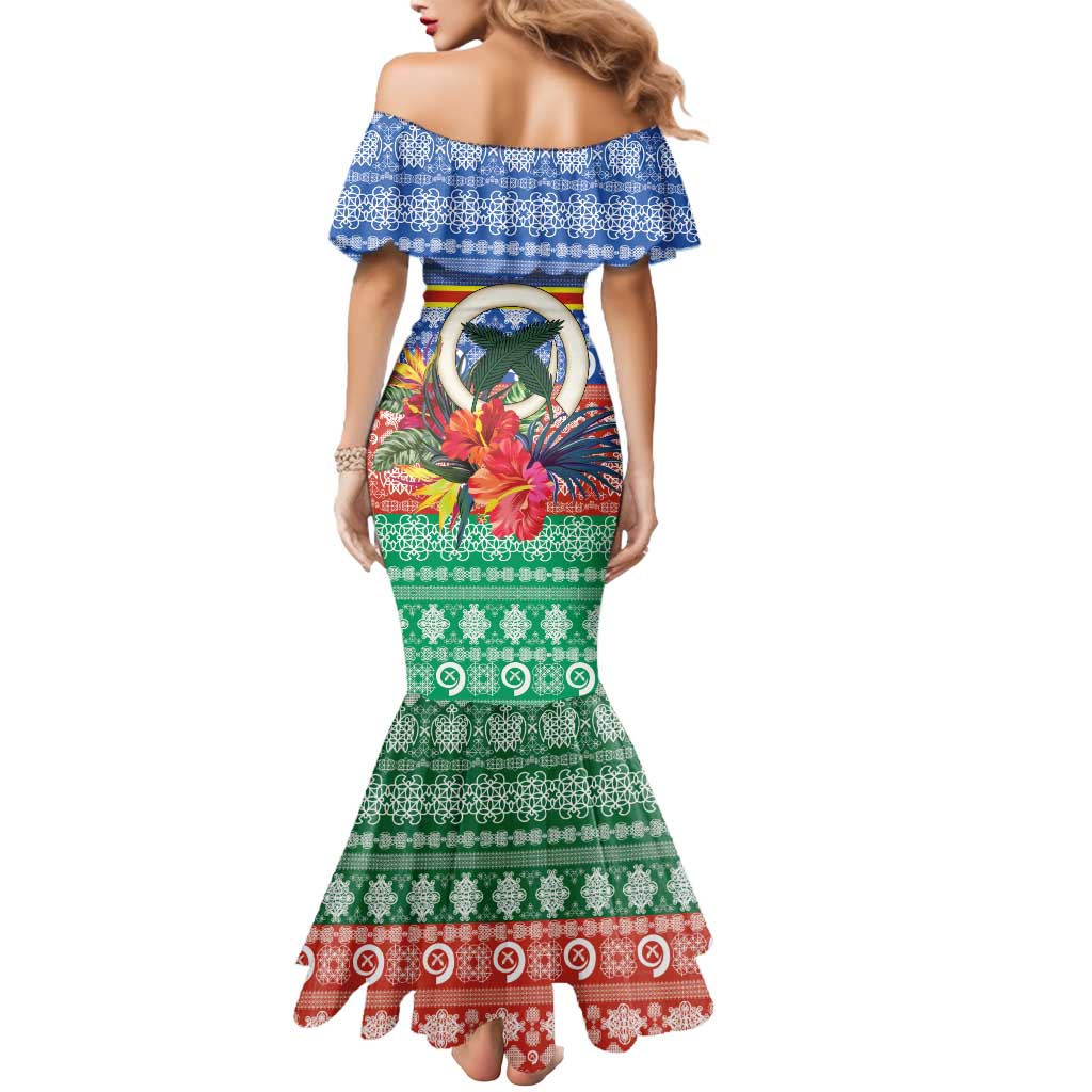Personalised Tafea Joyeux Noel Mermaid Dress Proud To Be a Ni-Van Sand Drawing Art - Polynesian Pride