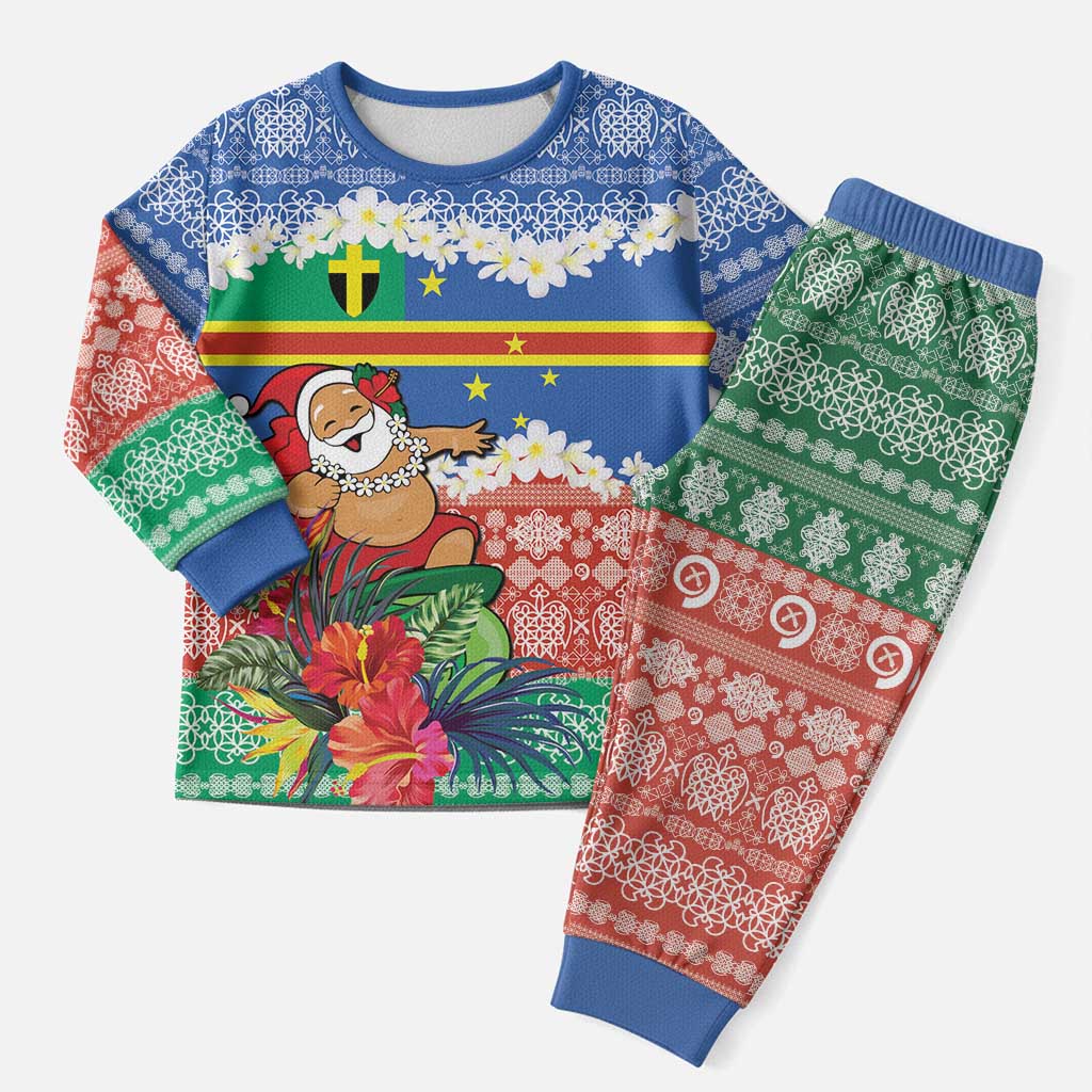 Personalised Tafea Joyeux Noel Christmas Pajama Set Proud To Be a Ni-Van Sand Drawing Art - Polynesian Pride