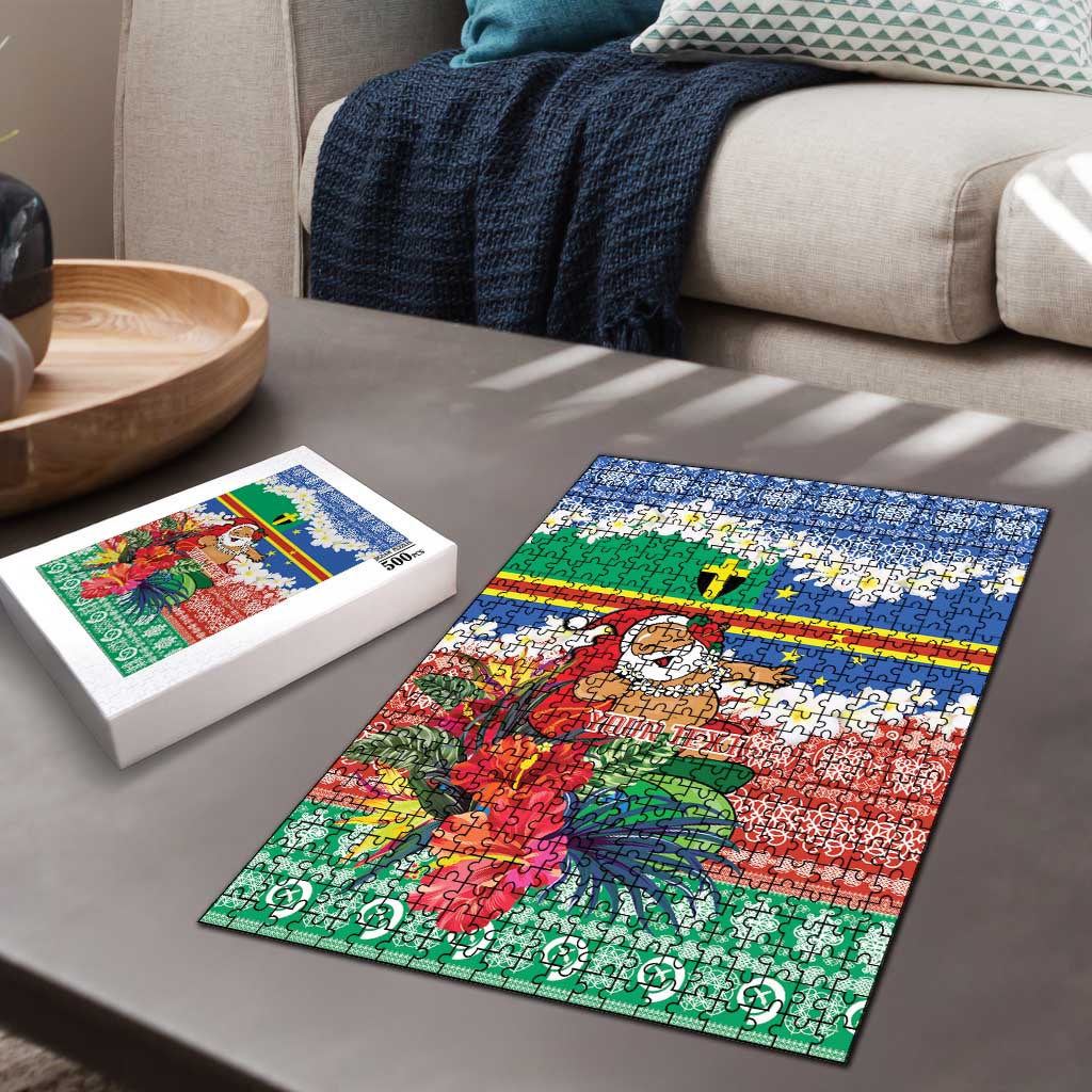 Personalised Tafea Joyeux Noel Puzzle Proud To Be a Ni-Van Sand Drawing Art - Polynesian Pride