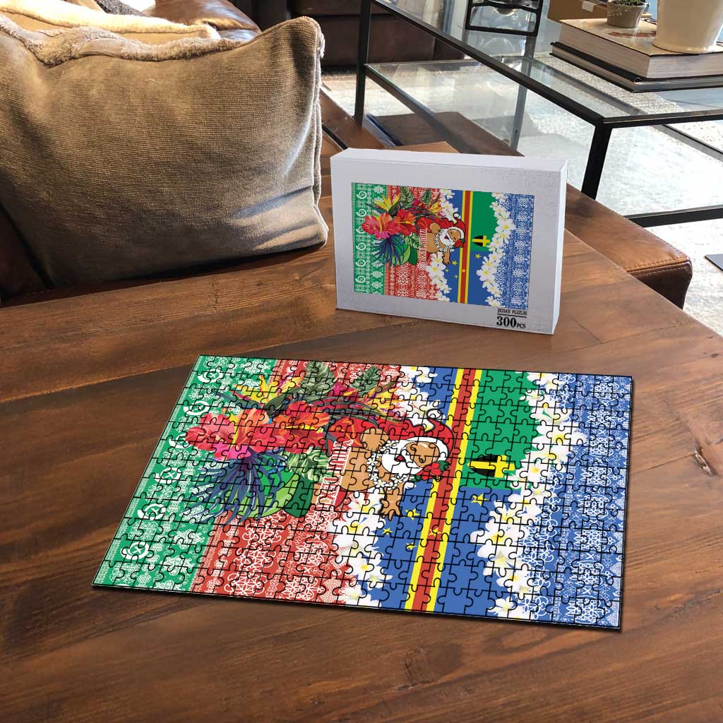 Personalised Tafea Joyeux Noel Puzzle Proud To Be a Ni-Van Sand Drawing Art - Polynesian Pride