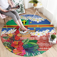 Personalised Tafea Joyeux Noel Round Carpet Proud To Be a Ni-Van Sand Drawing Art - Polynesian Pride