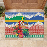Personalised Tafea Joyeux Noel Rubber Doormat Proud To Be a Ni-Van Sand Drawing Art - Polynesian Pride