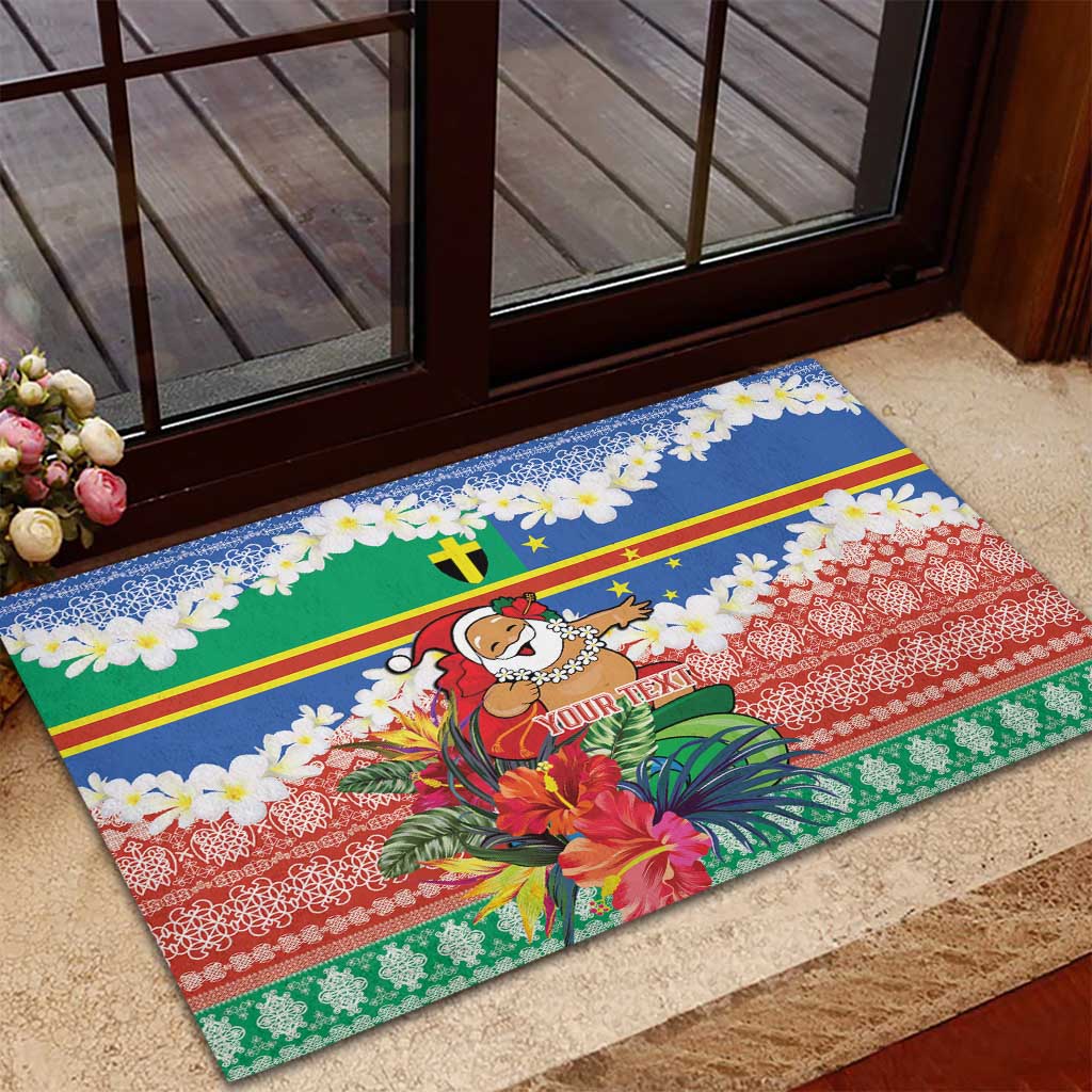 Personalised Tafea Joyeux Noel Rubber Doormat Proud To Be a Ni-Van Sand Drawing Art - Polynesian Pride