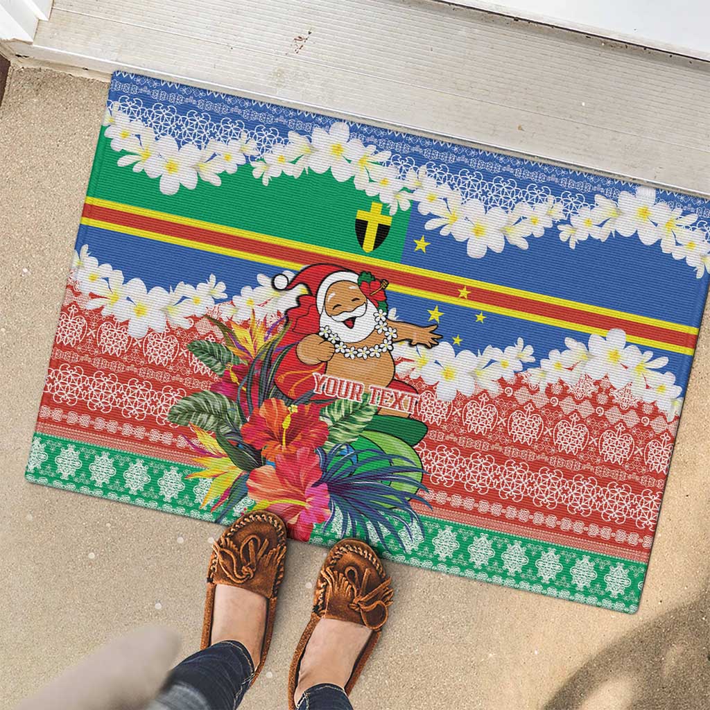 Personalised Tafea Joyeux Noel Rubber Doormat Proud To Be a Ni-Van Sand Drawing Art - Polynesian Pride