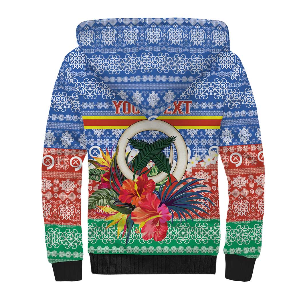 Personalised Tafea Joyeux Noel Sherpa Hoodie Proud To Be a Ni-Van Sand Drawing Art - Polynesian Pride